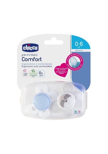 Chicco Physio Comfort Silikon Emzik 0-6 Ay 2'li Erkek 7493121 Çok Renkli