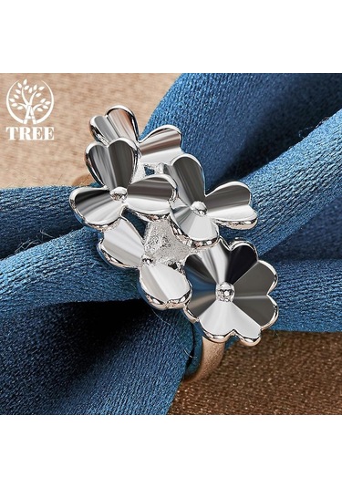 925 Ayar Gümüş Çiçek Yüzük Takı