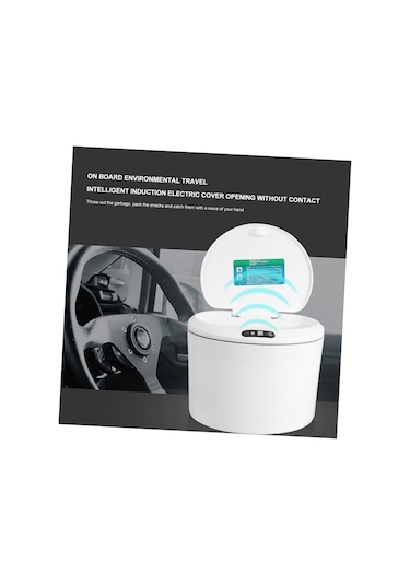 Qianfan Çöp Tenekesi Akıllı Çöp Konteyneri Araba Konteyneri Süt Beyazı