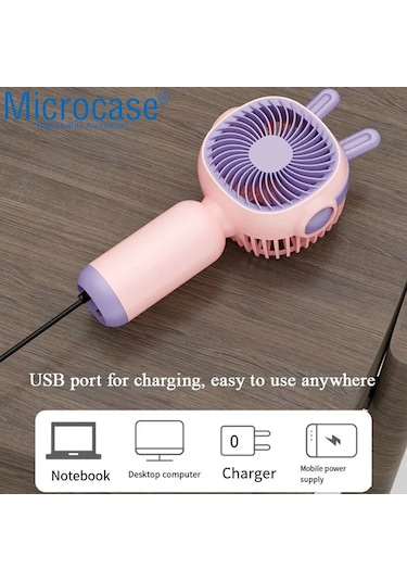 Microcase Fn40 Telefon Tutacaklı Şarj Edilebilir Elde Taşınabilir Mini Fan - Al5299