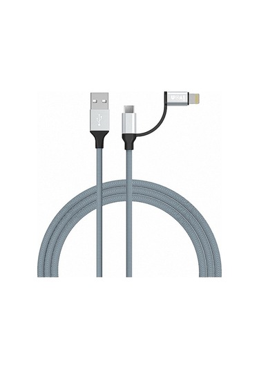 Rogfer Ivon Ca51 2.4a Usb To 8 Pin Micro Usb 2 İn 1 Charging Sync Data Cable, Length: 1m Silver