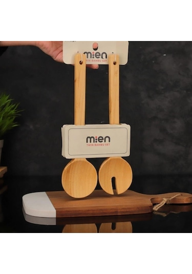 Mien Dayanıklı Bambu 2 Li Salata Kaşığı 7b41