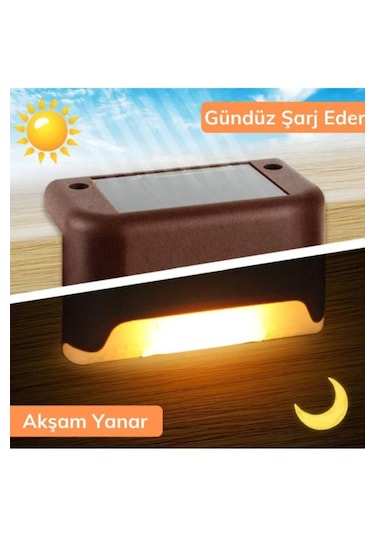 Qasul 4 Adet L Solar Led Güneş Enerjili Su Geçirmez Köşebent Led