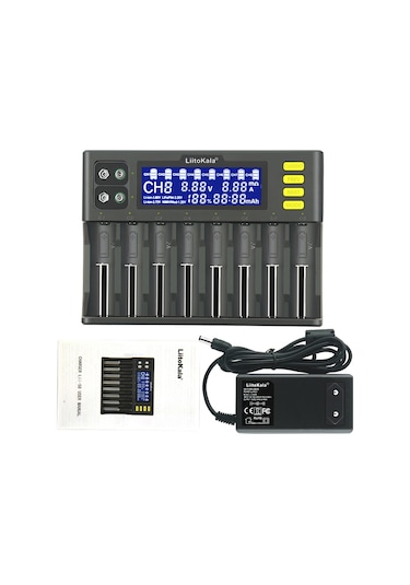 Liitokala Lii-s8 Pil Şarj Cihazı Li-ion 3.7v Nimh 1.2v Li-fepo4 3.2v Imr 3.8v Şarj Cihazı İçin 18650 26650 21700 26700 Aa Aaa