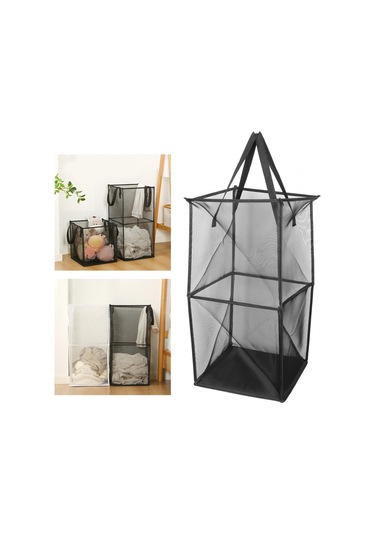 Suntek Magideal Çamaşır Sepeti Taşınabilir Siyah-33cmx33cmx66cm