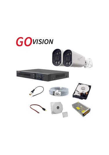 2'li 5mp Ahd Kamera Seti Full Color, 360mm Lensli, Gece Görüşlü Güvenlik Sistemi-125465