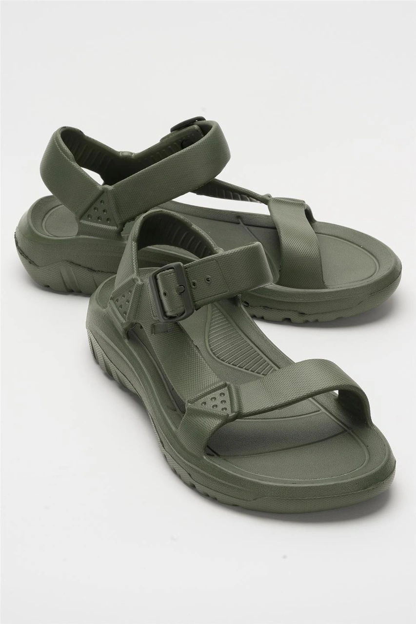 Unisex Eva Spor Kaymaz Yürüyüş Sandaleti Haki Haki