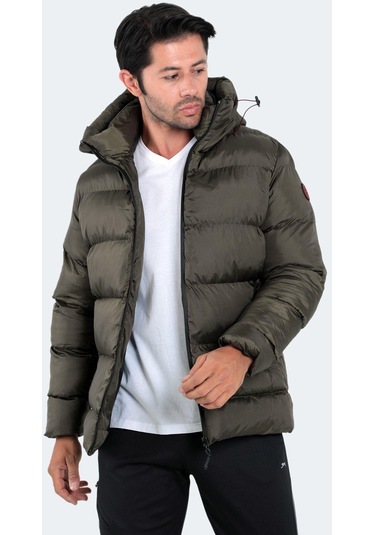 Slazenger  Hank Erkek Kapüşonlu Şişme Haki Mont & Kaban