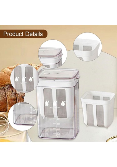 Homyl Gıda Süzgeci Yoğurt Filtresi Soya Ev Suyu İçin Yeniden Beyaz