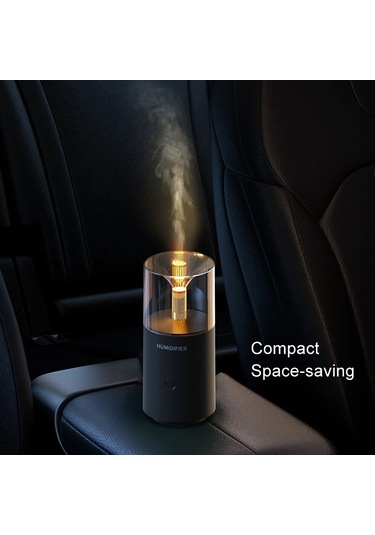 Mum Alevi Aromaterapi Difüzör Otomatik Koku Püskürtücü Mini Ambiyans Mum Işığı Nemlendirici 129 Beyaz