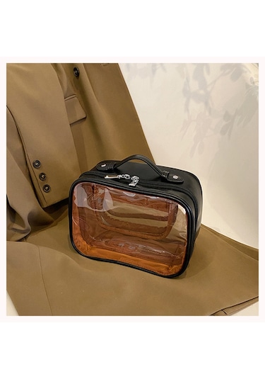 Mufunye Kozmetik Çantası, Taşınabilir Ve Büyük Kapasiteli, Siyah