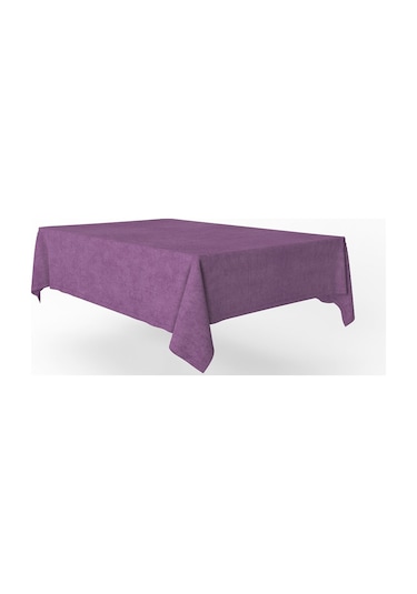 Kadife Dokulu Masa Örtüsü Mor Rengi-651