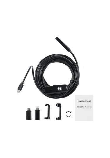 Geeksen 8mm Ip68 Su Geçirmez Endoskop Kamera - 1920p Hd, 3.5m Sabit Kablolu, 8+1 Led Işık, İphone/android Uyumlu, Siyah An112