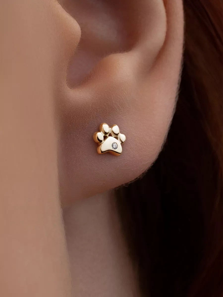 925 Lıght Tek Küpe Gümüş Patuka Çivi 95108874 Altın