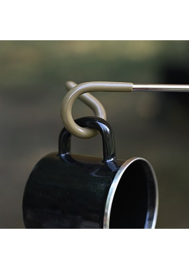 Youtek Stahl Camping Laterne Halterung - Spiralform Doppelte Haken Tragbar Anti-rutsch Outdoor Lampenständer Schwarz Siyah