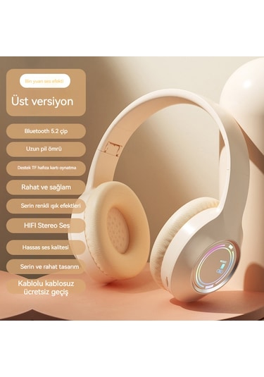 Aurora Kulaklıklar, Kablosuz Bluetooth, Bej