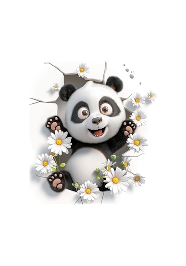 Lucena Metal Tablo Duvardaki Delik Koleksiyonu - Panda 1
