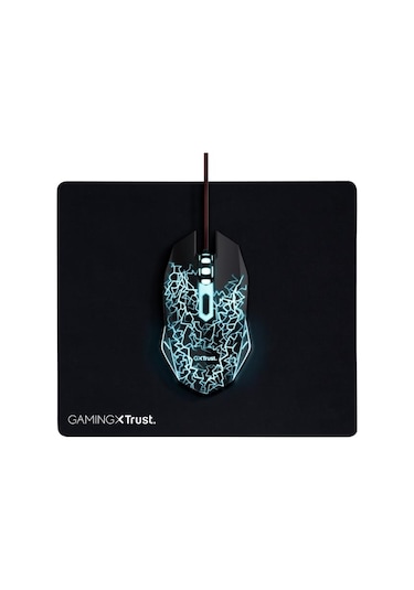 Trust 24752 Basic Gaming Mouse + Mousepad, Rgb, Siyah 24752
