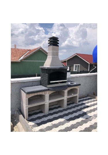 Mangal Barbekü 80 Lik Davlumbazlı Evyeli Ve Masalı Model