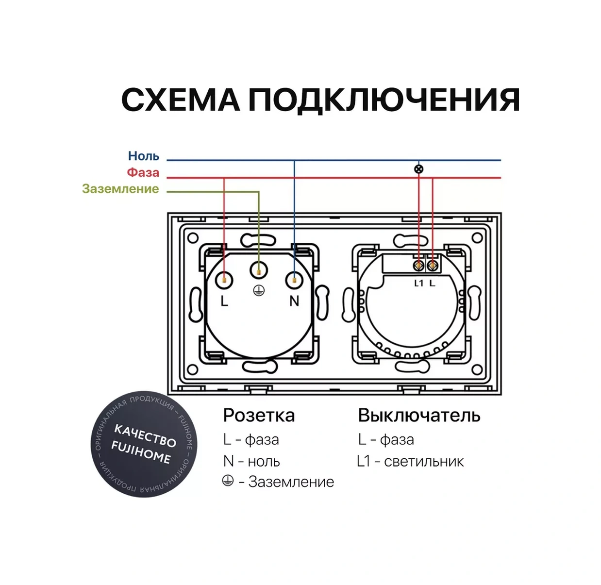 Fujıhome Tek Tuşlu Prizli Dokunmatik Anahtar 237867000
