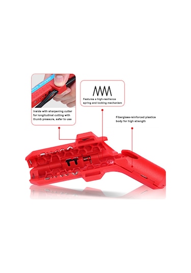 Tenfowee Profesyonel Kablo Soyma Pensesi - Elektrikçiler İçin Ergonomik Ve Çok Fonksiyonlu Siyah