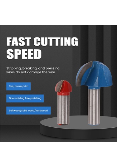 3 Adet Freze Ucu, 1/2 İnç Sap Çekirdek Kutusu Freze Ucu Seti