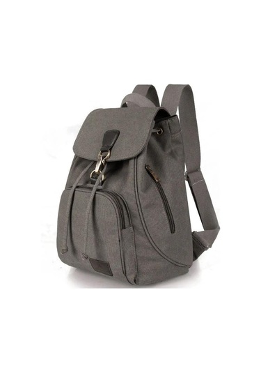 Kadın Tuval Sırt Çantası Kadın Vintage Saf Pamuk Seyahat Çantası Moda Bağcıklı Dizüstü Bilgisayar Okul Çantaları Genç Kızlar İçin Omuz Çantası Khaki Haki