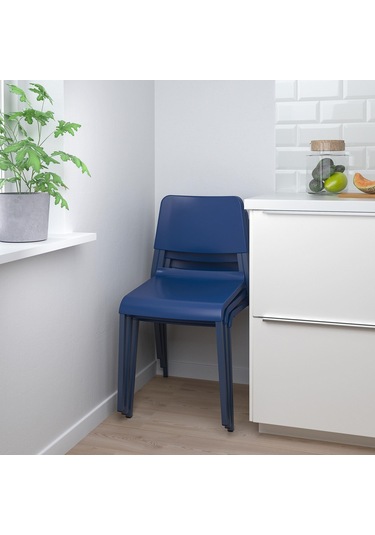 Plastik Sandalye, Mavi Renk Meridyendukkan Salon-mutfak-balkon Sandalyesi