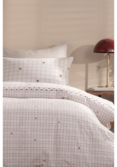 Puffy Eftelya Çift Kişilik Polycotton Nevresim Takımı - Bej Bej