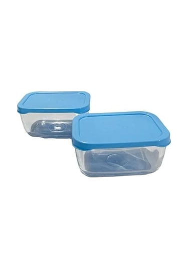 Paşabahçe 53733 Snowbox Kapaklı Cam Saklama Kabı Mavi 6 Adet