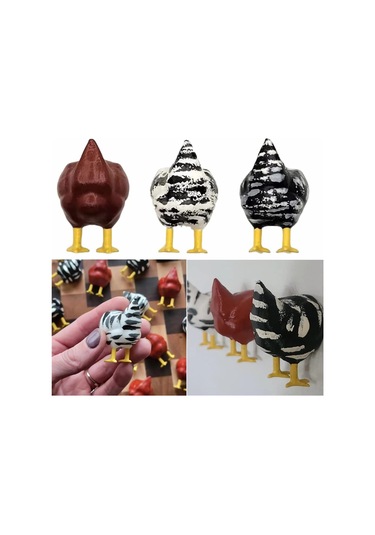 Dofolink Beyaz Kauçuk Tavuk Popoyu Mıknatıslı Buzdolabı Sticker - Komik Dekoratif Ev Aletleri 1 Adet