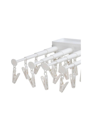 Homyl Klip Ve Damlama Askısı 20 Klipsli Depolama Eşarp Beyaz Beyaz Diğer