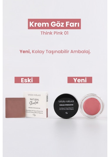 Bade Natural Krem Göz Farı 01 Think Pink