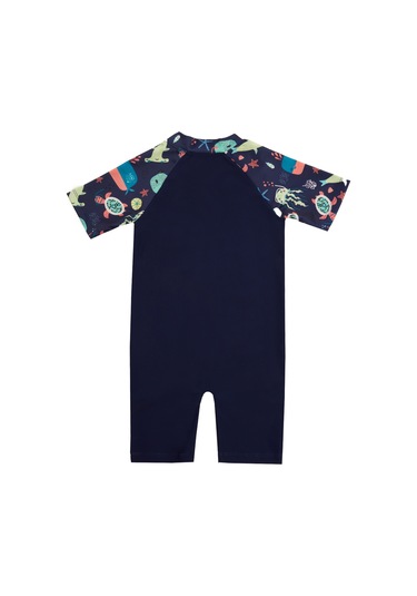 Uv Korumalı Kısa Kollu Tulum Bebek Çocuk Yüzücü Mayo 1910 Koyu Lacivert Koyu Lacivert