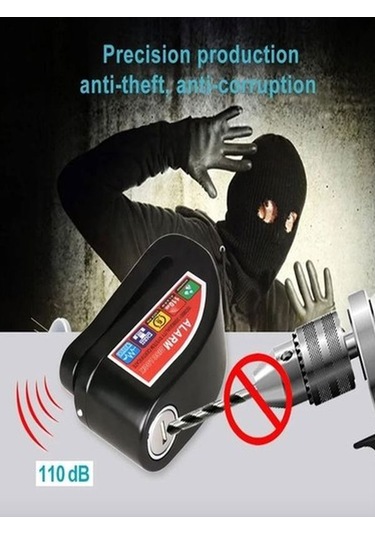 Pc-05 110db Kablolu Alarmlı 7mm Çelik Pim Motosiklet Scoter Bisik