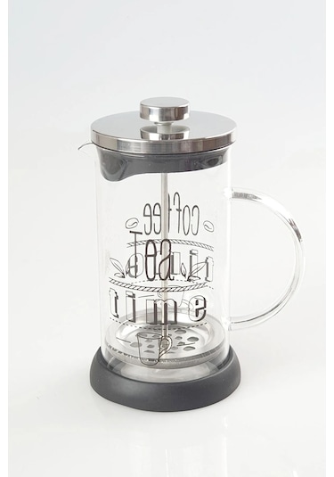New Life 600ml Çelik French Press Bitki Demleme Bardağı Clkn-1361 Gri - Şeffaf