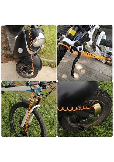 Kırmızı Disk Fren Kilidi Hatırlatma Kablosu 120cm Geri Çekilebilir Çelik Tel Parlak Renkli Mo Dağ Bisikleti Kilit & Alarm 56815666