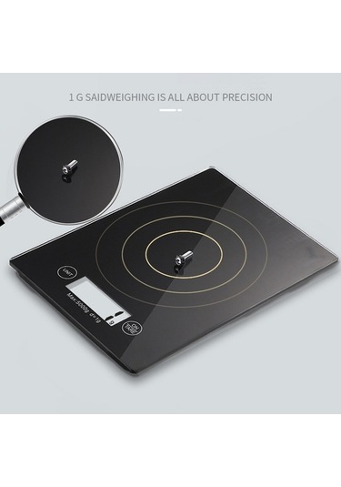 Pazly 5kg Yükleme Kapasitesi Fda Sertifikalı Bpa İçermez Dijital Gıda Terazisi Siyah Siyah