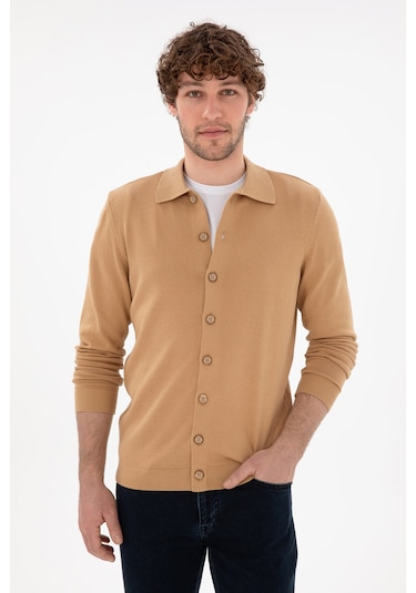 U.s. Polo Assn. Erkek Camel Hırka Triko 50298272-vr015 CAMEL