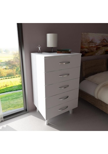 Dekorister Cemre 5 Çekmeceli Şifonyer Beyaz