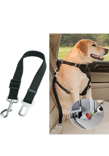 Araç Köpek Kedi Koltuk Emniyet Kemeri Evcil Hayvan Araba Metal Emniyet Halkası Tasması Tokası Siyah