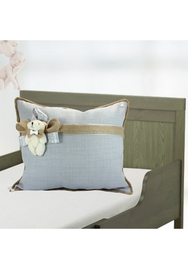 Süslebabypartystore Ayıcıklı Takı Yastığı, Gri - Jüt Gri