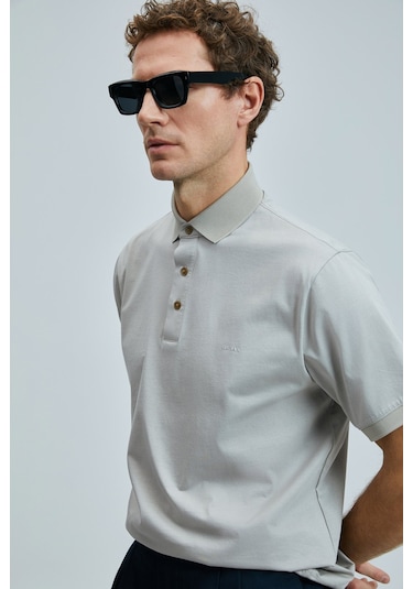 Lufian Erkek Polo Yaka T Shirt 111040228 Bej Bej