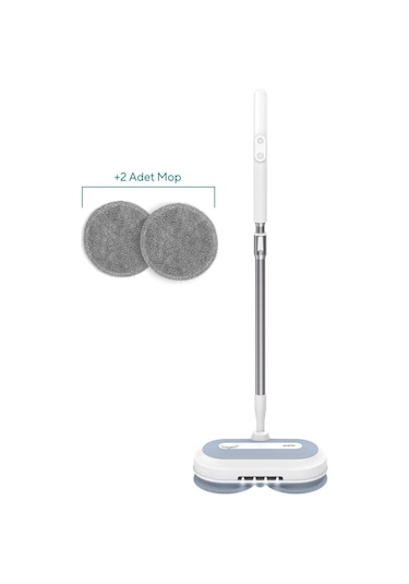 Kumtel Şarjlı Kablosuz Mop Paspas Beyaz
