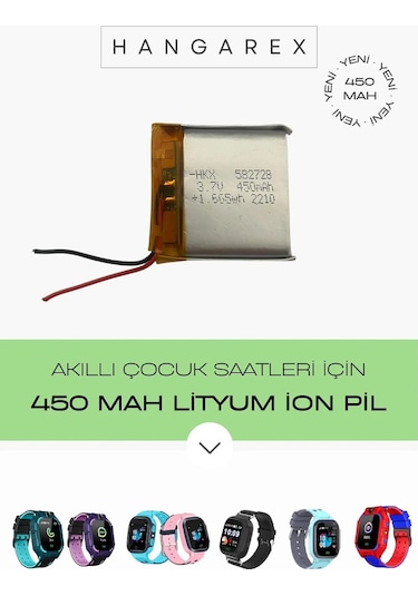 Akıllı Çocuk Saati Pili Lityum İon 450 Mah 3,7 V Saat Pili