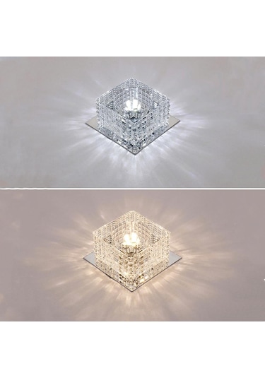 Çok Renkli Kristal Led Tavan Işıkları Oturma Odası Yatak Odası Modern Kare Dekoratif Lamba Açık Çok Renkli