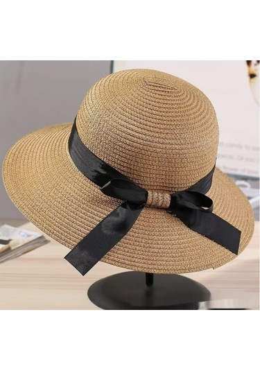 Snapbuy Kadın Hasır Şapka, Kore Tarzı, Sade Ve Uyumlu, Güneş Korumalı, Katlanabilir Balıkçı Şapka Kahve