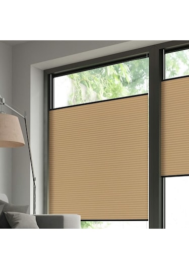 Perdema Yapışkanlı Honeycomb Plise %100 Karartma Cam Balkon Perdesi - Ofis Perdesi - Mutfak Perdesi - Salon Vizon