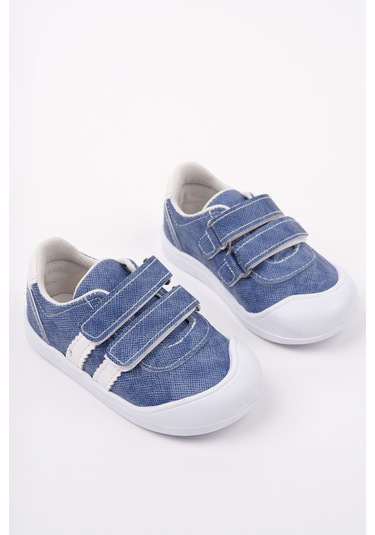 Muggo Toffy Cırtlı Günlük İlk Adım Bebek Spor Ayakkabı Mavi