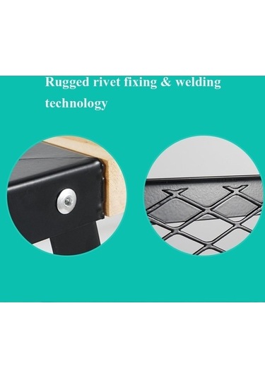 Prestigegoods Cls Açık Katlanır Örgü Kamp Demir Masa Barbekü Rafı, Siyah, Taşınabilir, 59x30x18 Cm Siyah